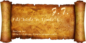 Fábián Timót névjegykártya