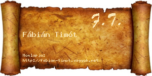 Fábián Timót névjegykártya
